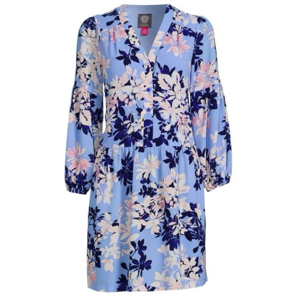 Vince Camuto Deep-V Floral Shift Dress